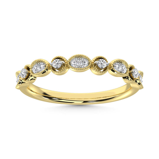 Diamante de oro amarillo de 14 quilates de 1/6 quilates total. Banda de pila