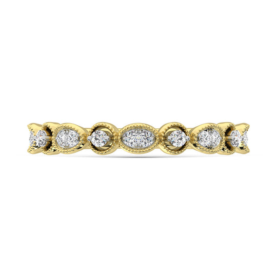 Diamante de oro amarillo de 14 quilates de 1/6 quilates total. Banda de pila
