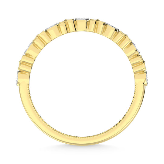 Diamante de oro amarillo de 14 quilates de 1/6 quilates total. Banda de pila