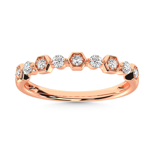 Diamante en oro rosa de 14 quilates de 1/4 qt. total Banda de pila
