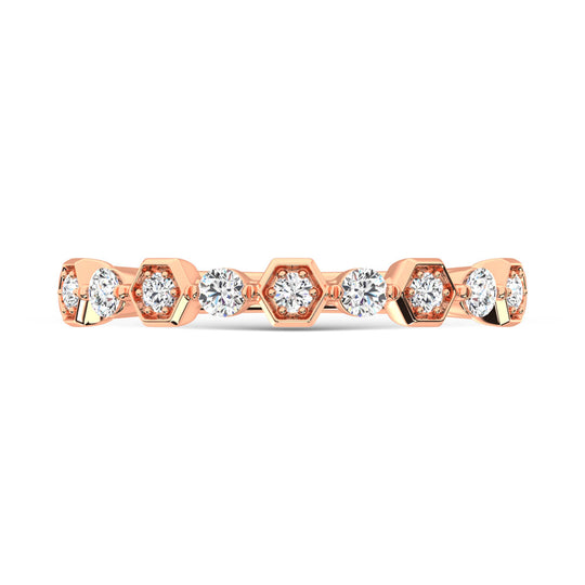Diamante en oro rosa de 14 quilates de 1/4 qt. total Banda de pila