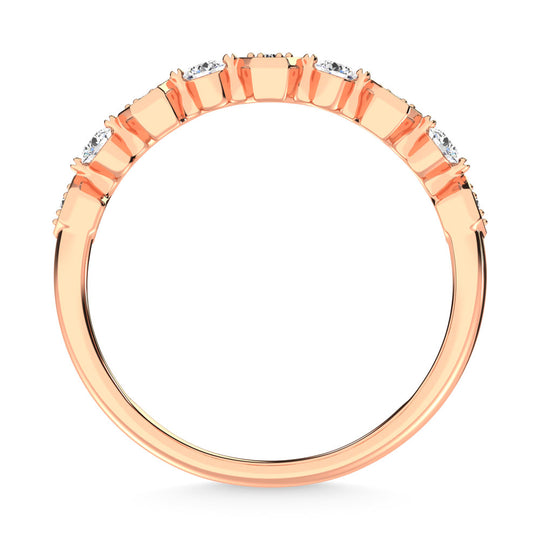 Diamante en oro rosa de 14 quilates de 1/4 qt. total Banda de pila