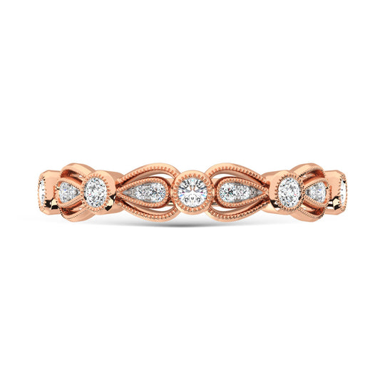 1/4 ct. 14K Rose Gold Diamond Stack Band