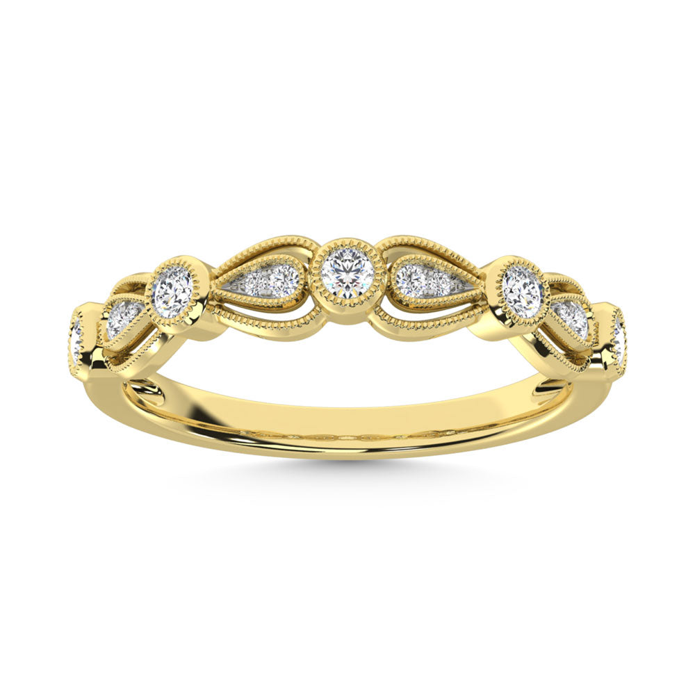 Diamante de oro amarillo de 14 quilates de 1/4 qt. total Banda de pila