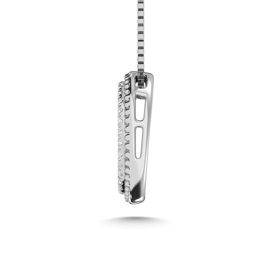 10K white gold with 1/5 ct. tw. diamond. Fashion pendant