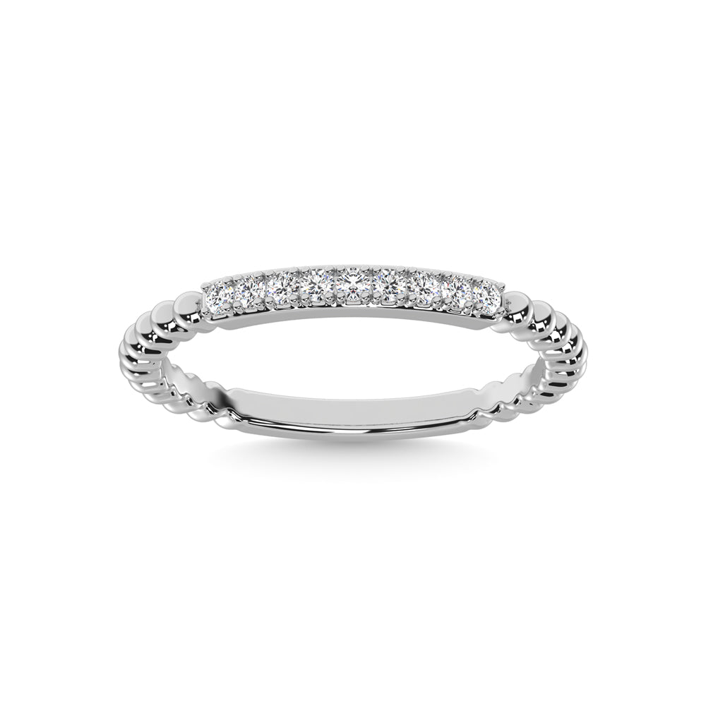 14K White Gold Diamond 1/10ct tw. Stackable band