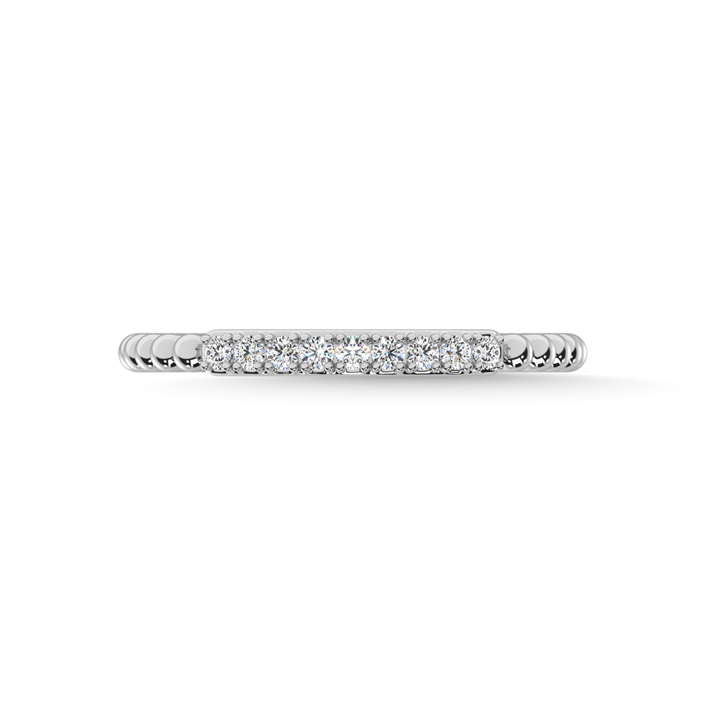 14K White Gold Diamond 1/10ct tw. Stackable band