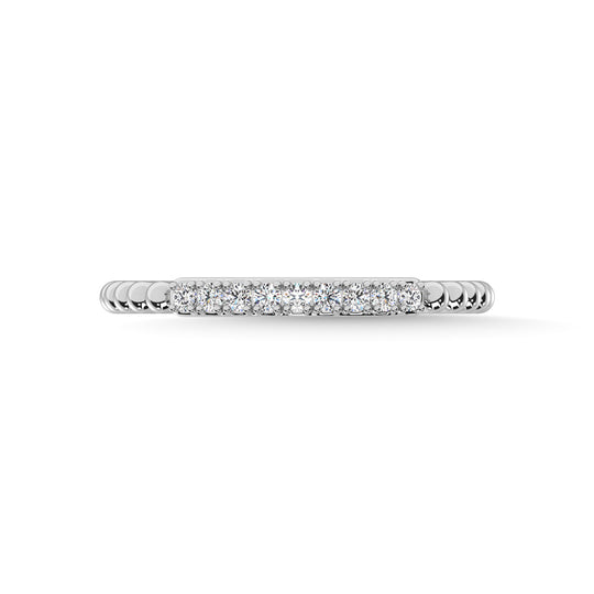 14K White Gold Diamond 1/10ct tw. Stackable band