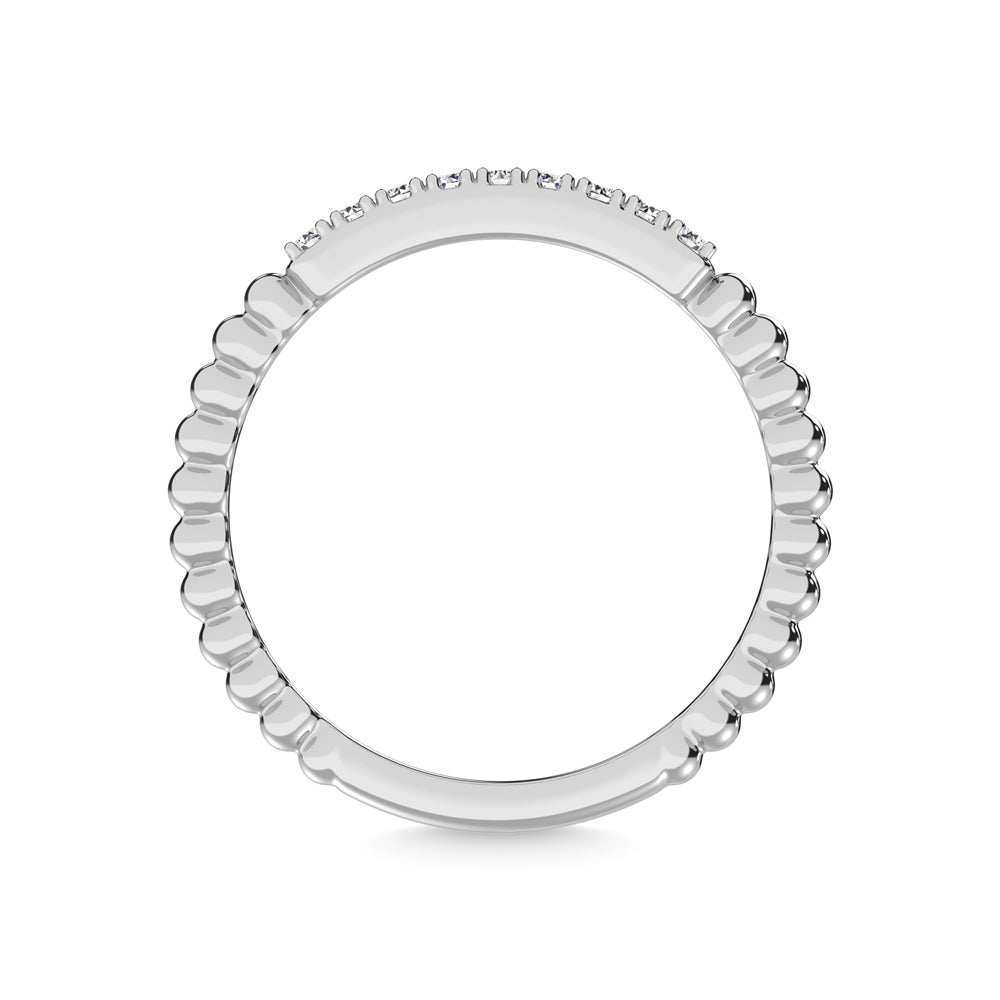 14K White Gold Diamond 1/10ct tw. Stackable band