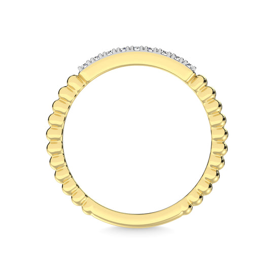 Diamante de oro amarillo de 14 quilates de 1/10 quilates total. Banda apilable