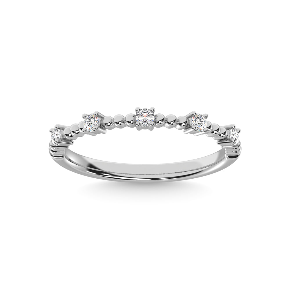 14K White Gold Diamond 1/10ct tw. Stackable band