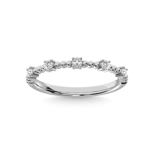 14K White Gold Diamond 1/10ct tw. Stackable band
