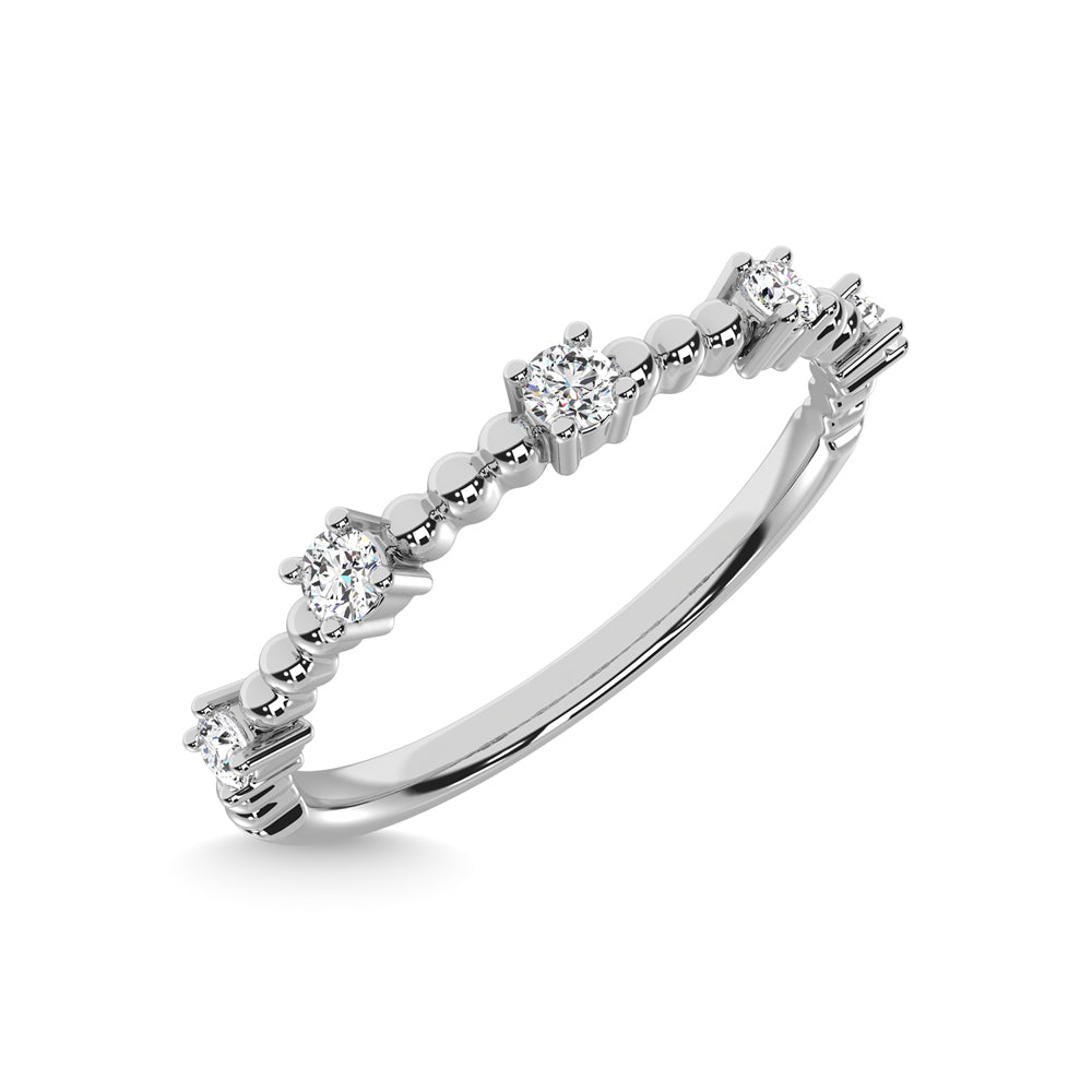 14K White Gold Diamond 1/10ct tw. Stackable band