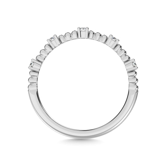 14K White Gold Diamond 1/10ct tw. Stackable band