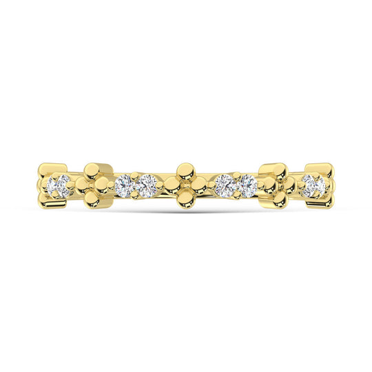 1/6 carat total 14k yellow gold diamond stackable ring