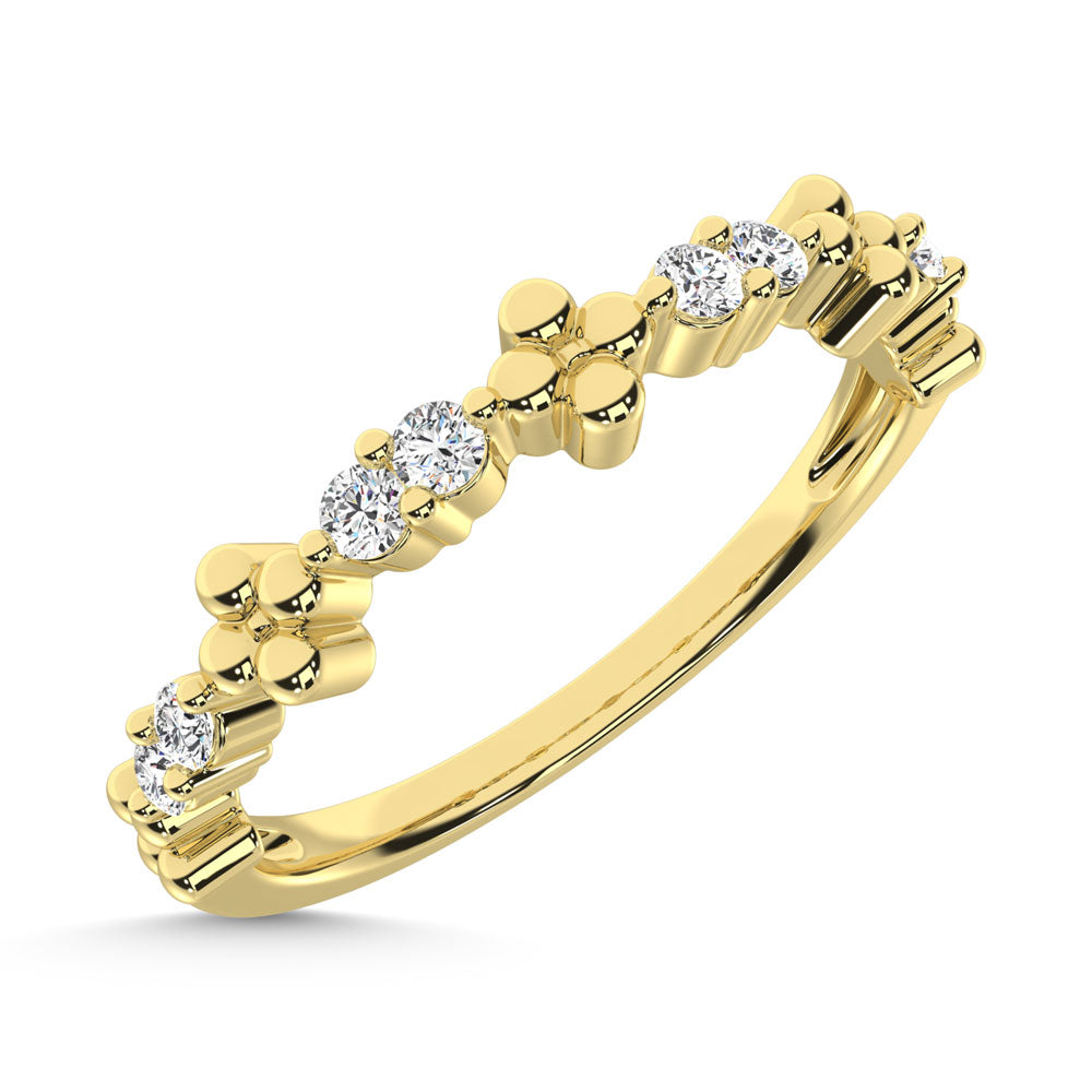 1/6 carat total 14k yellow gold diamond stackable ring