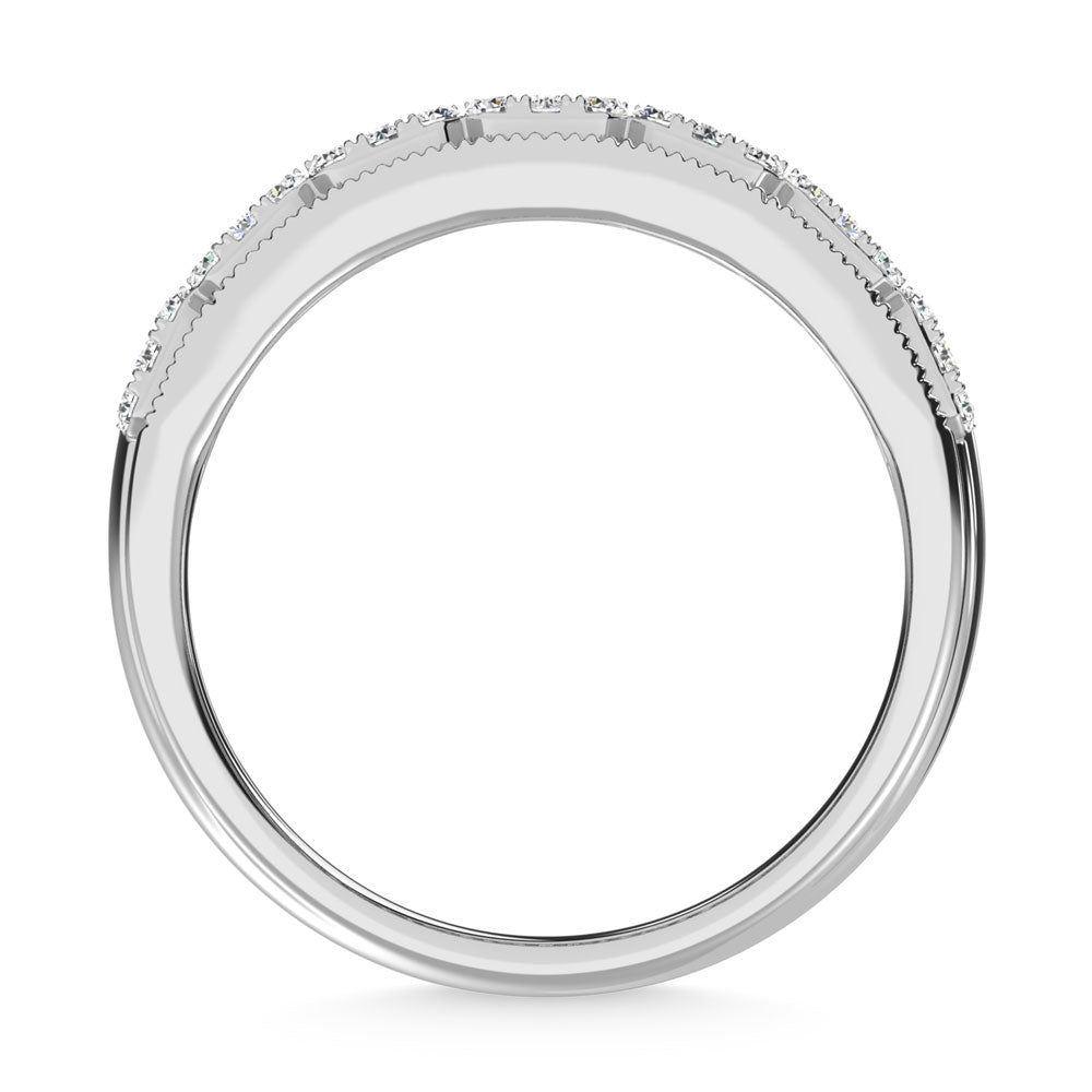 Oro blanco de 14 quilates con diamantes de 3/4 qt. total banda de moda