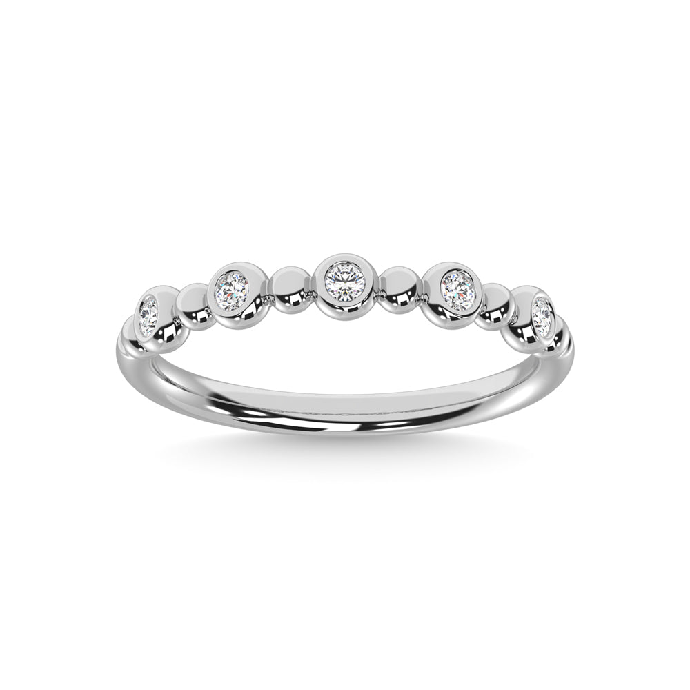 14K White Gold Diamond 1/6 ct tw. Stackable band