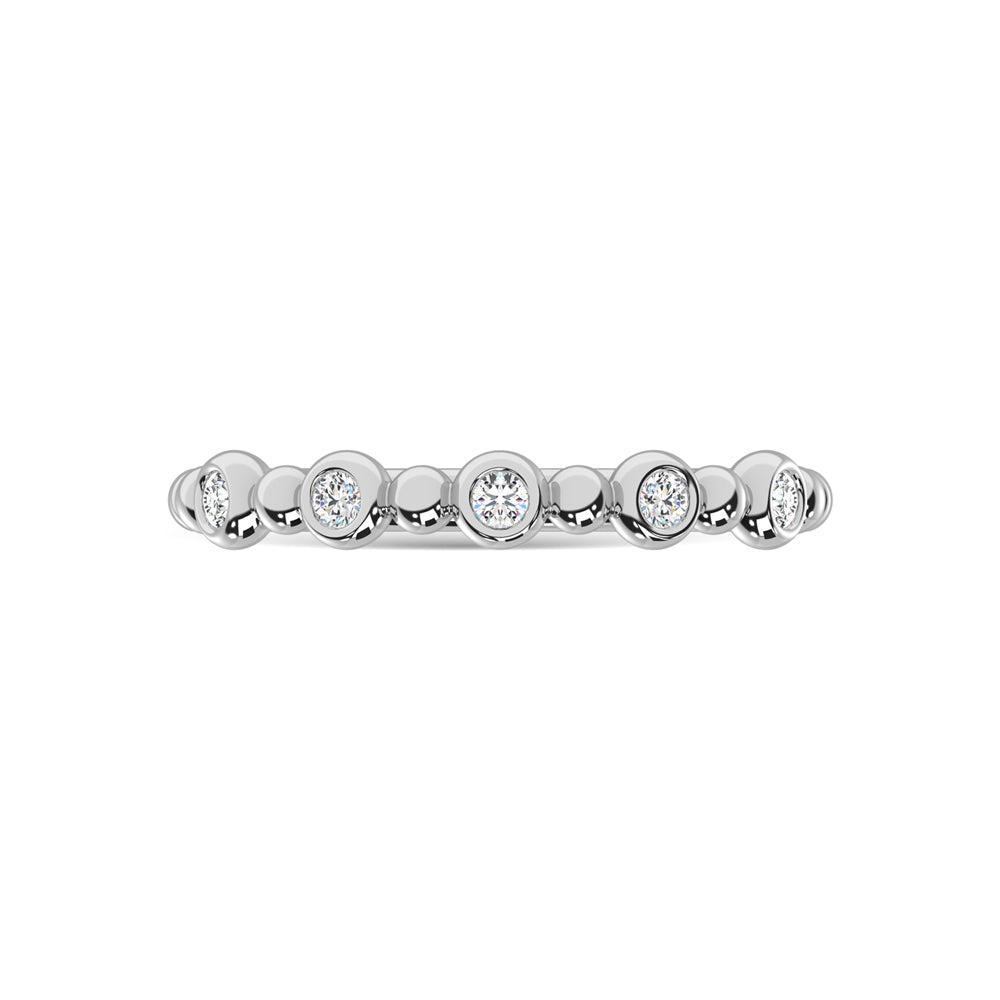 14K White Gold Diamond 1/6 ct tw. Stackable band