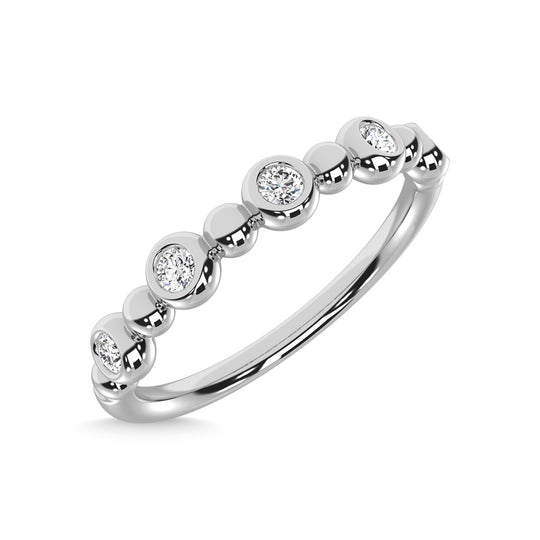 14K White Gold Diamond 1/6 ct tw. Stackable band