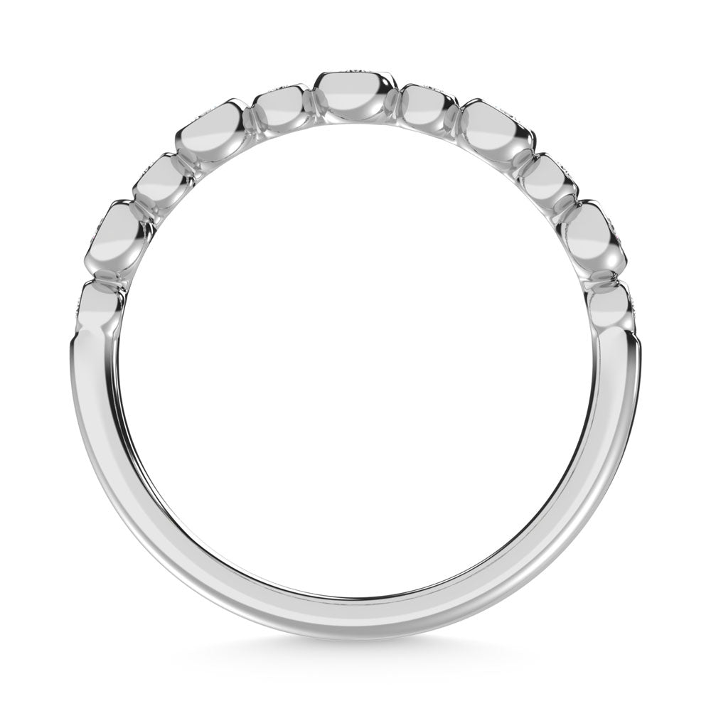 Diamante de oro blanco de 14 quilates de 1/5 quilates total. Banda apilable