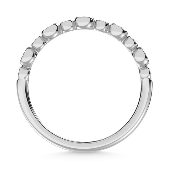 Diamante de oro blanco de 14 quilates de 1/5 quilates total. Banda apilable