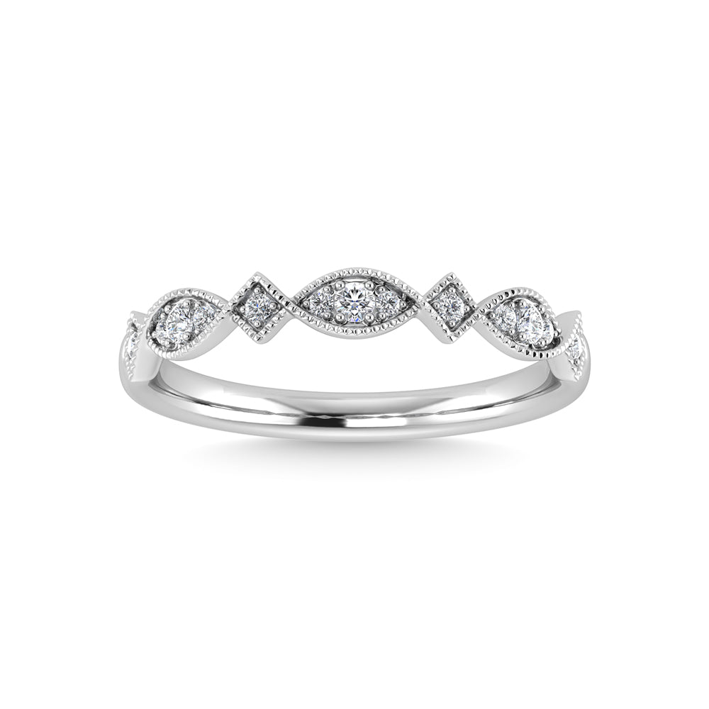 1/6 carat total 14k white gold diamond stackable ring