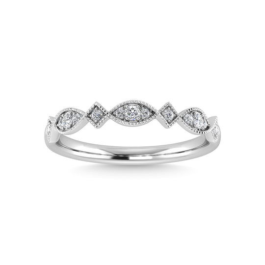 1/6 carat total 14k white gold diamond stackable ring
