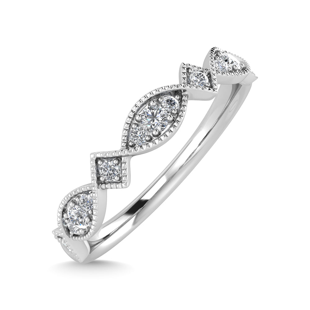 1/6 carat total 14k white gold diamond stackable ring