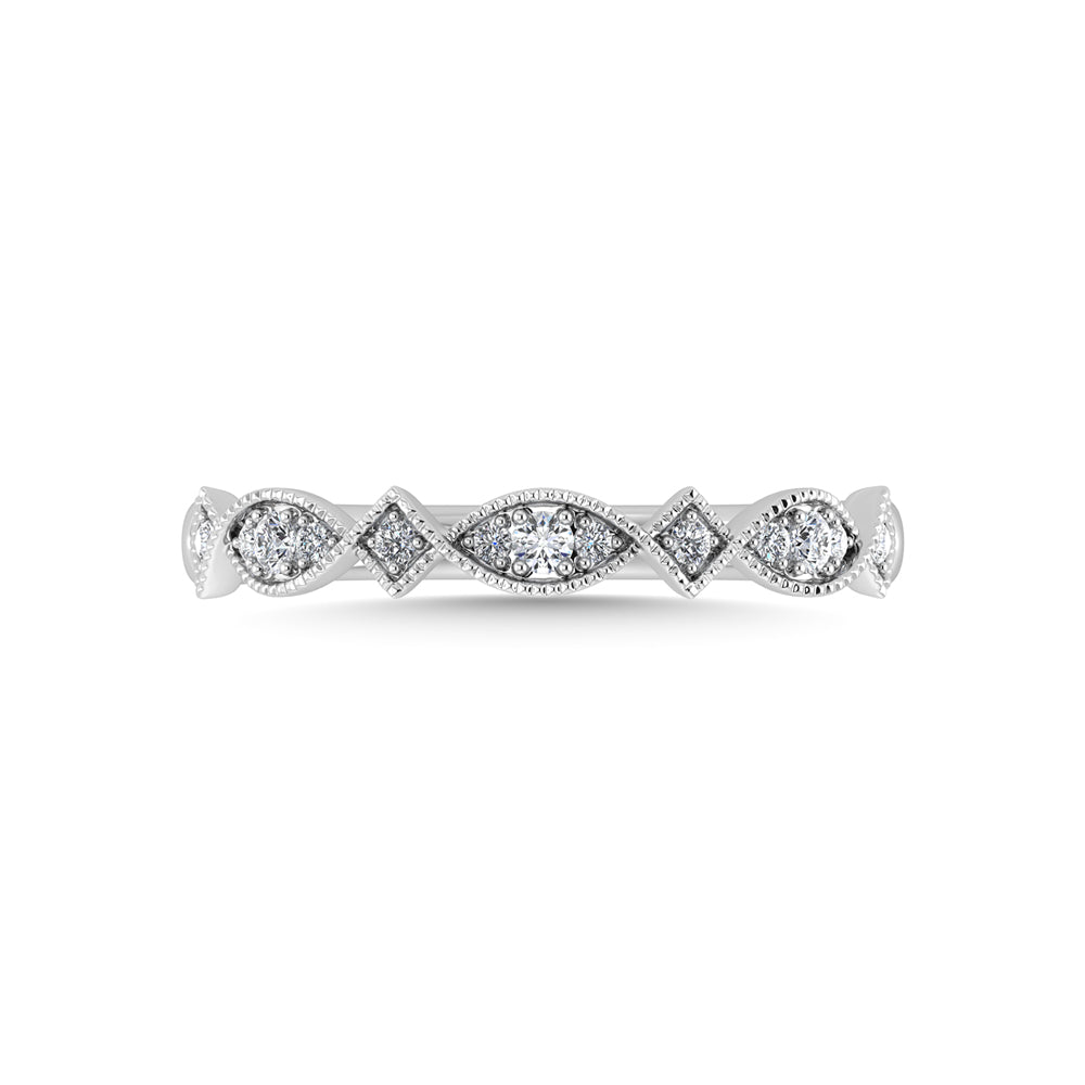 1/6 carat total 14k white gold diamond stackable ring