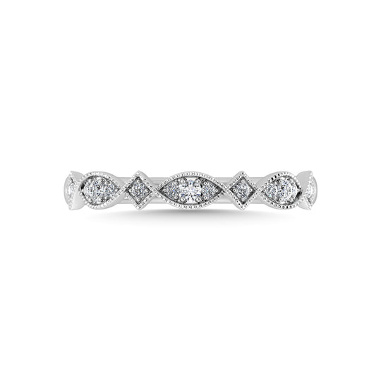 1/6 carat total 14k white gold diamond stackable ring