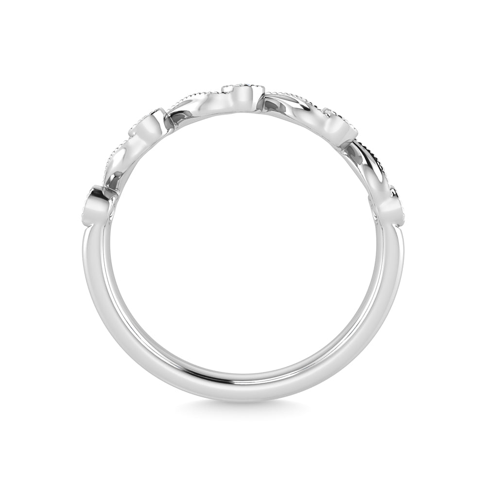 10K white gold 1/10 carat total diamond stackable ring