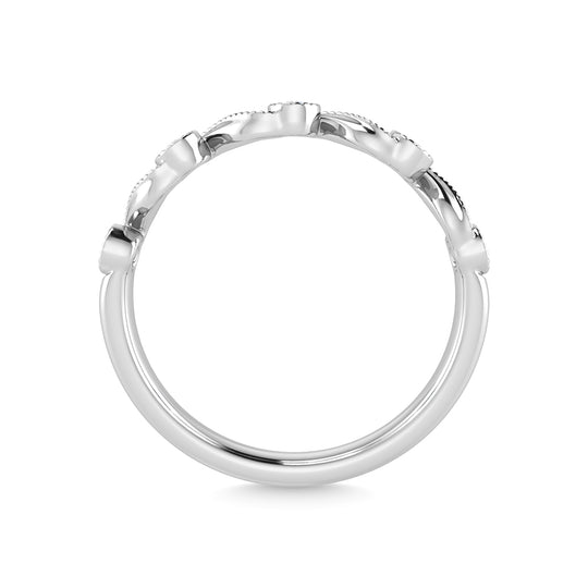 10K white gold 1/10 carat total diamond stackable ring