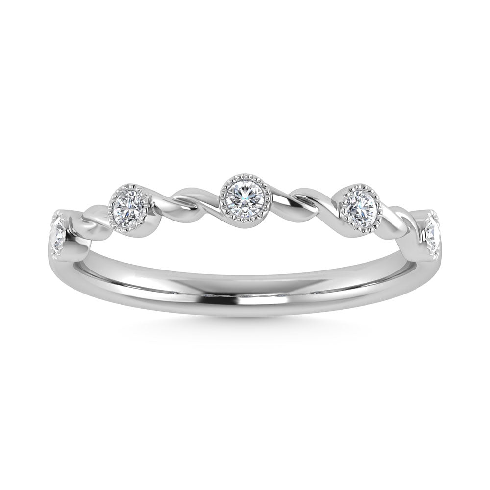10K White Gold Diamond 1/10 ct tw. Stackable band