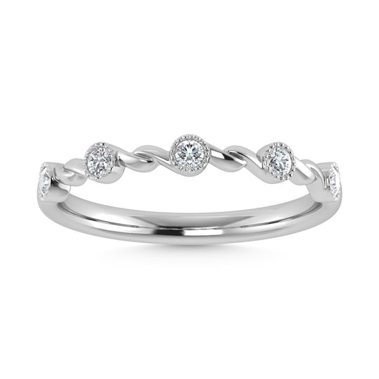 10K White Gold Diamond 1/10 ct tw. Stackable band