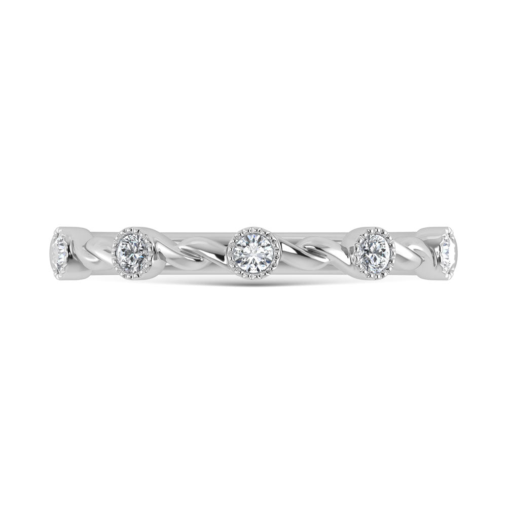 10K White Gold Diamond 1/10 ct tw. Stackable band
