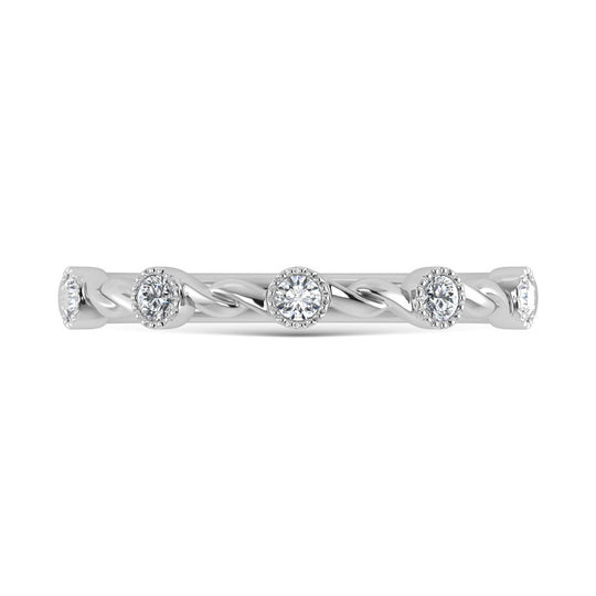 10K White Gold Diamond 1/10 ct tw. Stackable band