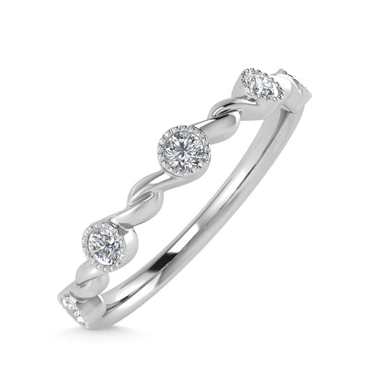 10K White Gold Diamond 1/10 ct tw. Stackable band