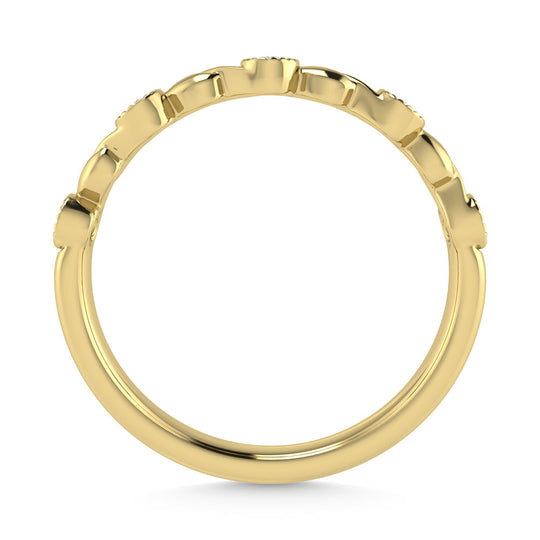 Diamante de oro amarillo de 10 quilates de 1/10 quilates total. Banda apilable