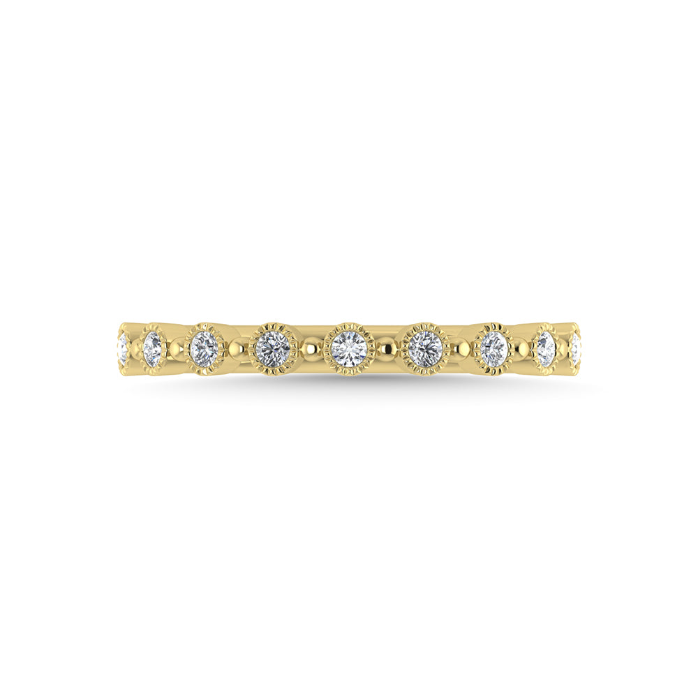 Diamante de oro amarillo de 10 quilates de 1/10 quilates total. Banda apilable