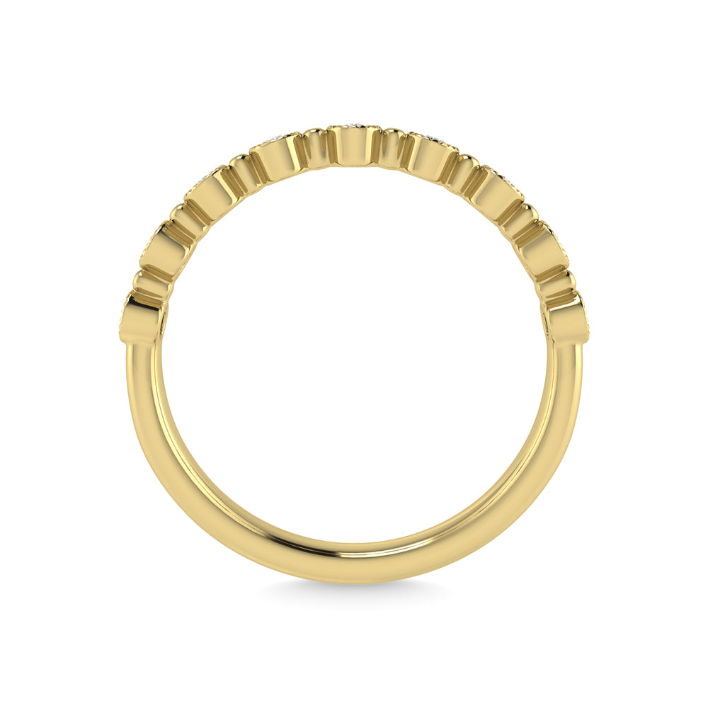 Diamante de oro amarillo de 10 quilates de 1/10 quilates total. Banda apilable