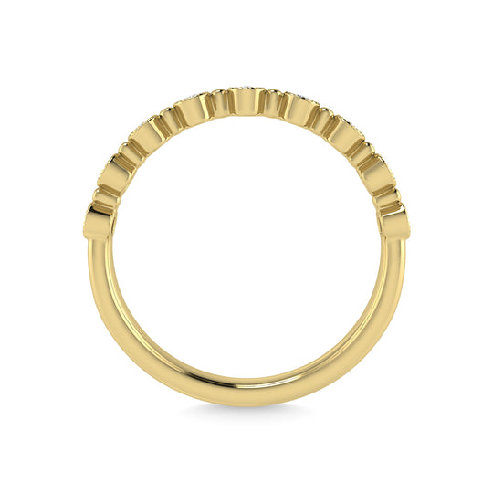 Diamante de oro amarillo de 10 quilates de 1/10 quilates total. Banda apilable