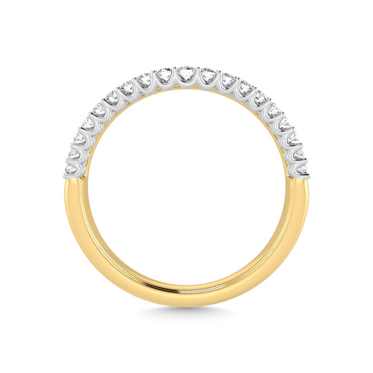 Diamante de oro amarillo de 14 quilates de 1/10 quilates total. Banda curva
