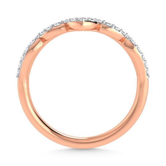 1/5 ct. tw. Diamond in 14K Rose Gold. Chevron Band