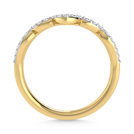 Diamante de oro amarillo de 14 quilates de 1/5 quilates total. Banda de chevr√≥n