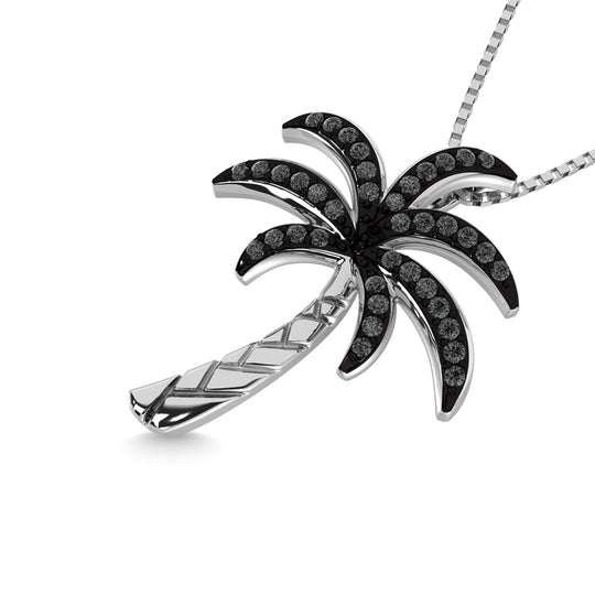 1/10 carat total 14K white gold diamond fashion pendant