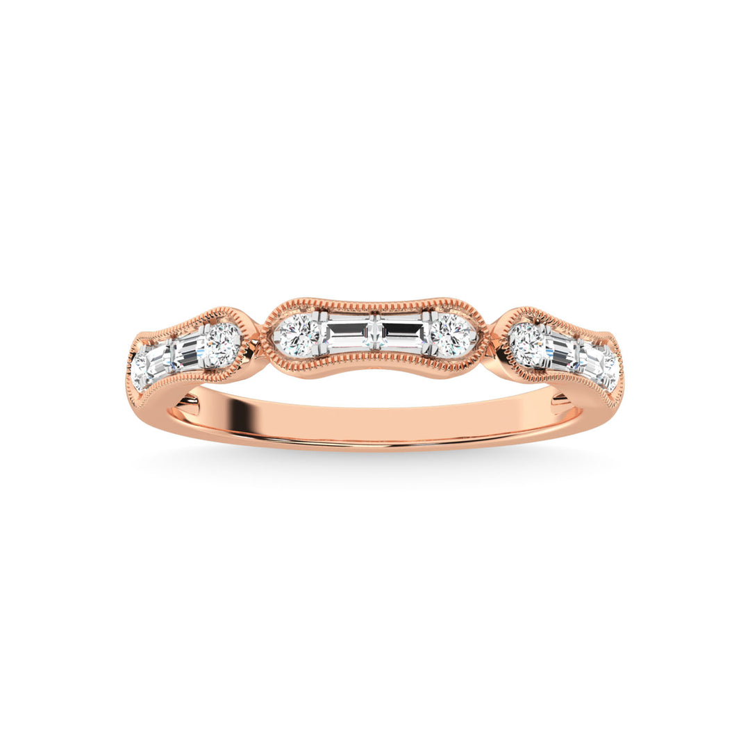 Diamante en oro rosa de 14 quilates de 1/4 qt. total Anillo de aniversario