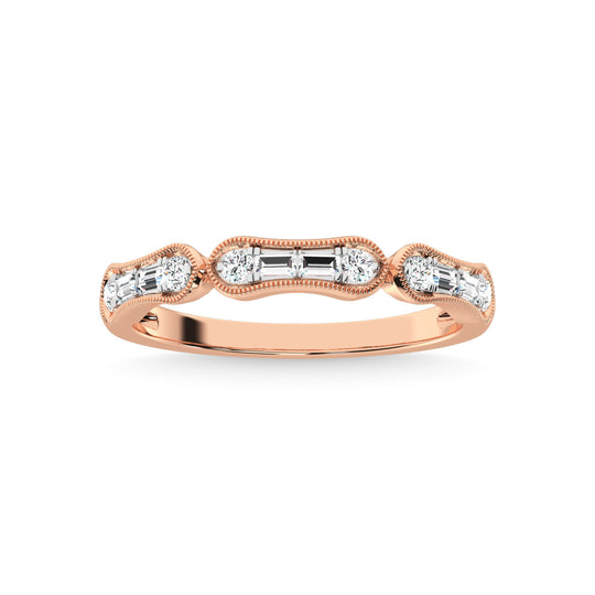 Diamante en oro rosa de 14 quilates de 1/4 qt. total Anillo de aniversario