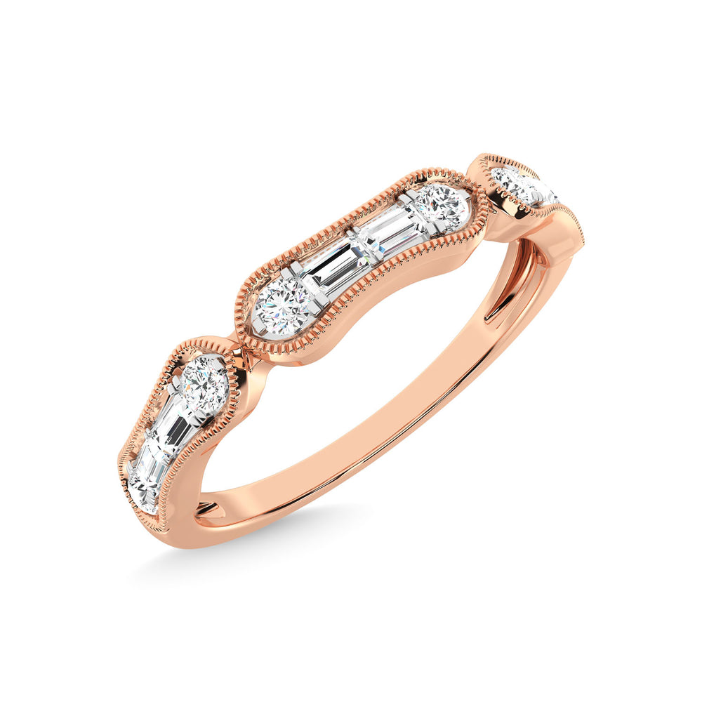Diamante en oro rosa de 14 quilates de 1/4 qt. total Anillo de aniversario