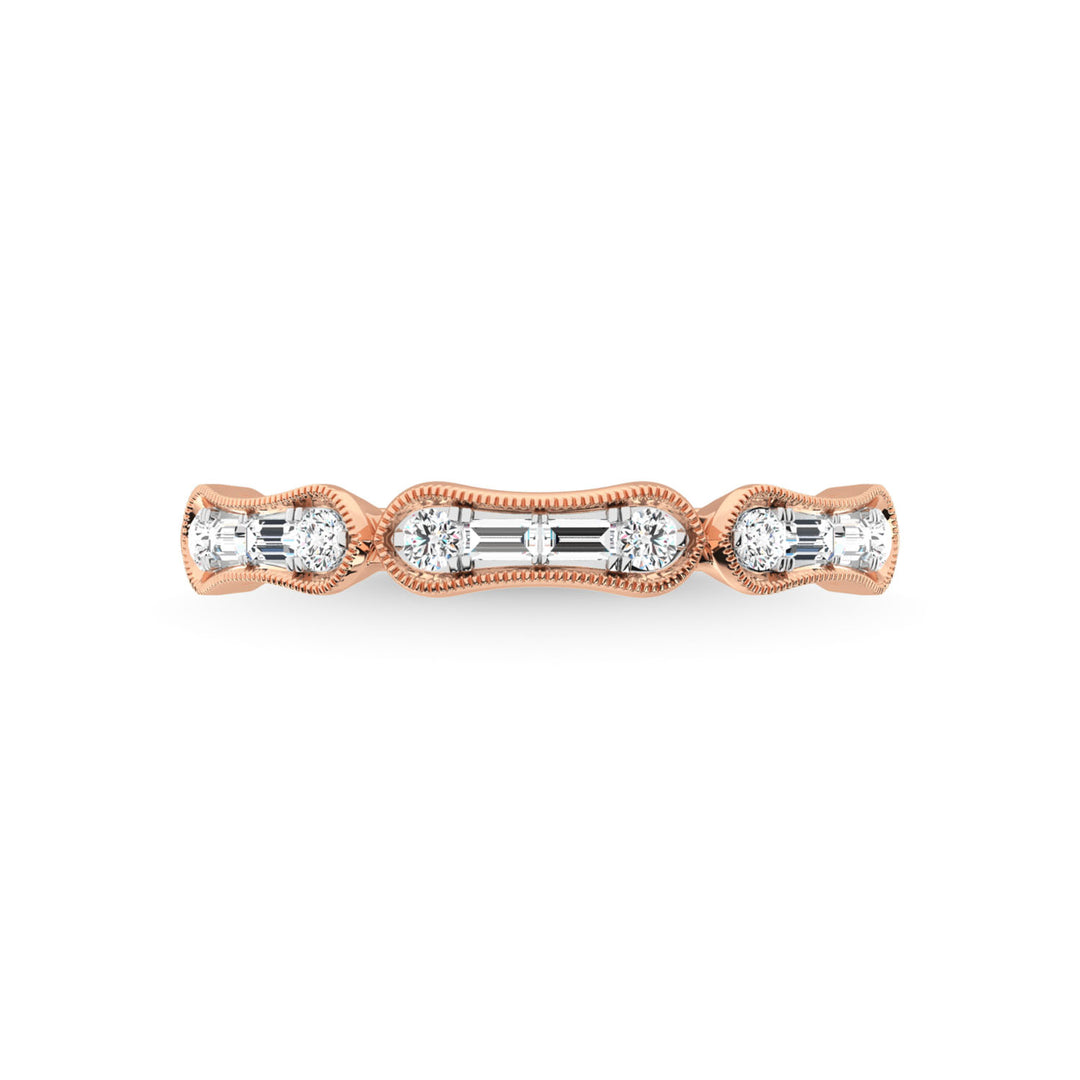 Diamante en oro rosa de 14 quilates de 1/4 qt. total Anillo de aniversario